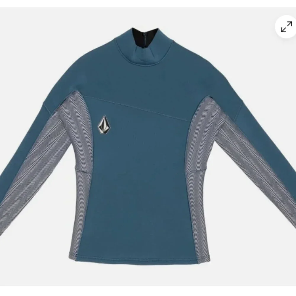 Volcom Boys Size 14 Wetsuit Jacket 2 mm Long Sleeve Blue NWT